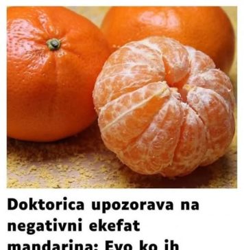 Doktorica upozorava na negativni ekefat mandarina: Evo ko ih nikako ne bi trebao jesti